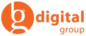 Orange "bg" logo with the words "digital group" in orange, "digital" bolded, on a white background.